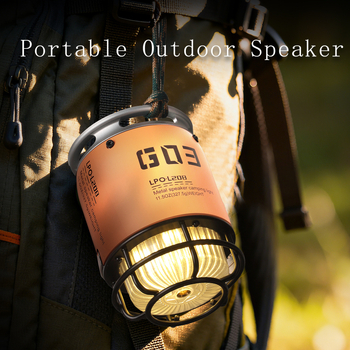 Difuzor Bluetooth portabil pentru exterior cu slot pentru card și iluminare RGB, carcasă din aliaj de aluminiu, baterie încorporată; Bluetooth 5.3, 5W, 100 Hz–20 kHz, SNR ≥75 dB