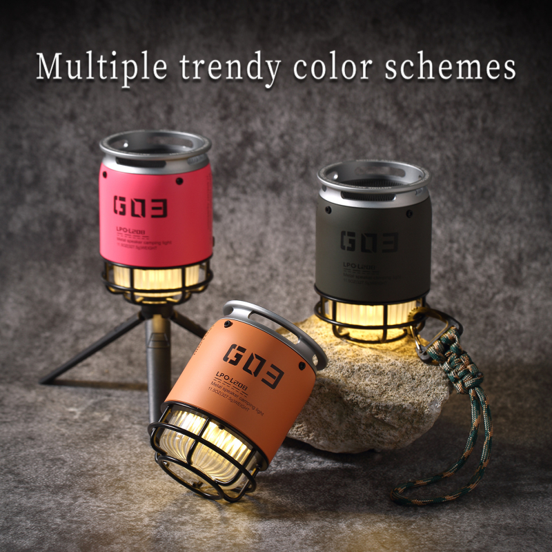 Difuzor Bluetooth portabil pentru exterior cu slot pentru card și iluminare RGB, carcasă din aliaj de aluminiu, baterie încorporată; Bluetooth 5.3, 5W, 100 Hz–20 kHz, SNR ≥75 dB