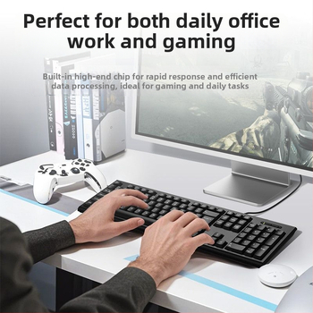 USB káblový set klávesnice a myši, 104 kláves, numerická klávesnica, káblové pripojenie, bez podsvietenia