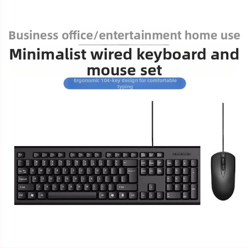 USB káblový set klávesnice a myši, 104 kláves, numerická klávesnica, káblové pripojenie, bez podsvietenia