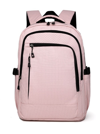 Rucsac unisex pentru laptop de 14 inch, poliester, model carouri, stil stradal, capacitate sub 20 L