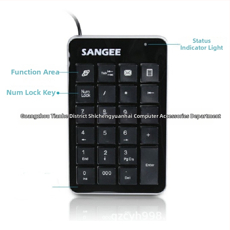 Káblová USB klávesnica s externým mini numerickým blokom pre notebooky; až 87 kláves; technológia X-frame; plastové telo; bez podsvietenia.