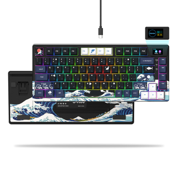 Tastatură de gaming cu până la 87 de taste, cablată, switch-uri mecanice cu ax roșu, iluminare RGB