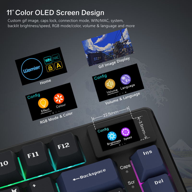 Tastatură de gaming cu până la 87 de taste, cablată, switch-uri mecanice cu ax roșu, iluminare RGB