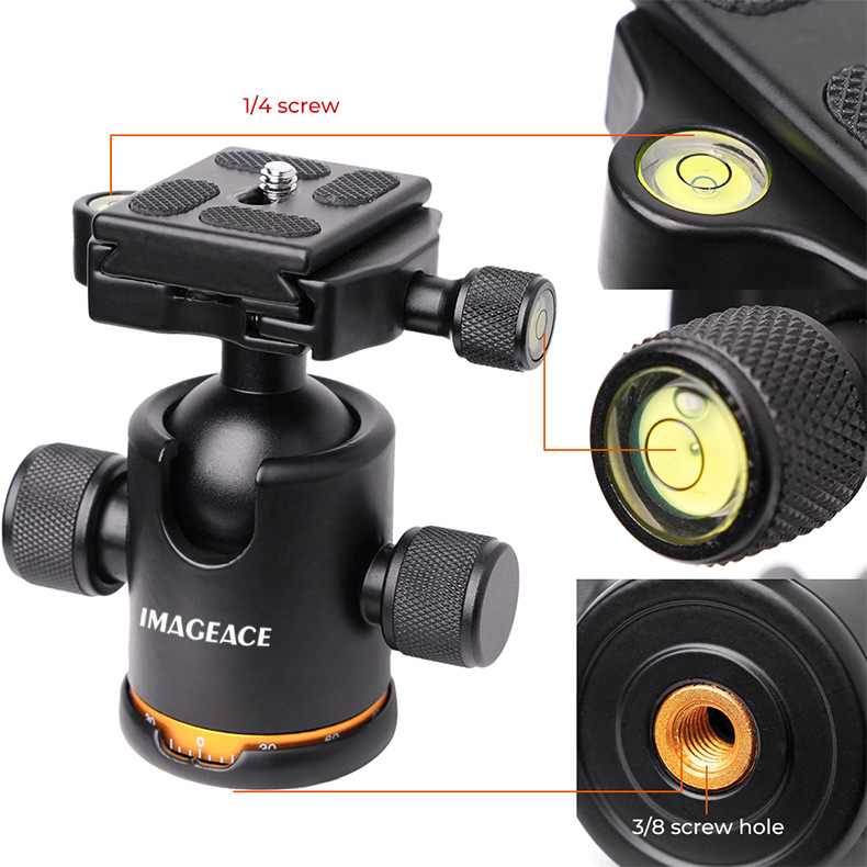Stabilizator gimbal din aluminiu pentru camere SLR digitale — 360° pan/tilt, gimbal PTZ de masă panoramic sferic pentru A7m4, R6, greutate 0,36 kg