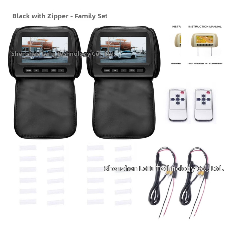 Automobilio galvos atramos LCD monitorius DL-HM715, TFT-LCD, 800x480 raiška, CVBS įvestis, universalus suderinamumas