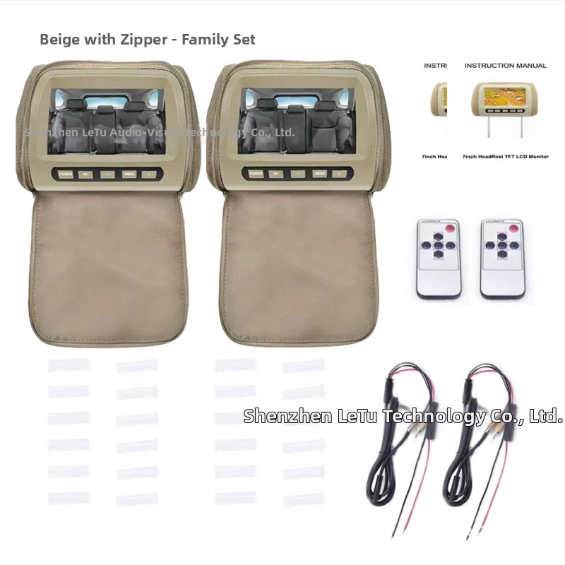 Automobilio galvos atramos LCD monitorius DL-HM715, TFT-LCD, 800x480 raiška, CVBS įvestis, universalus suderinamumas