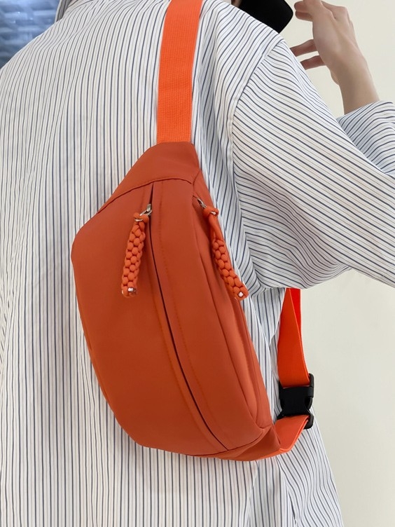 Crossbody torba za sport, poliester, ljeto 2025, zatvarač, unutarnji džepovi za telefon i dokumente