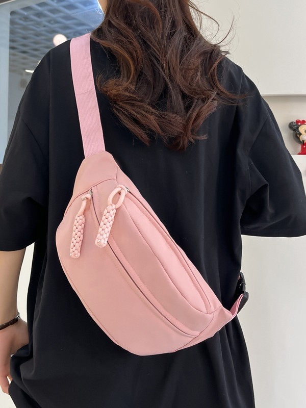 Crossbody torba za sport, poliester, ljeto 2025, zatvarač, unutarnji džepovi za telefon i dokumente