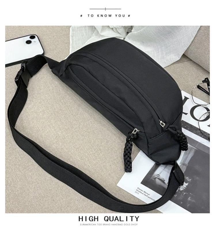 Crossbody torba za sport, poliester, ljeto 2025, zatvarač, unutarnji džepovi za telefon i dokumente