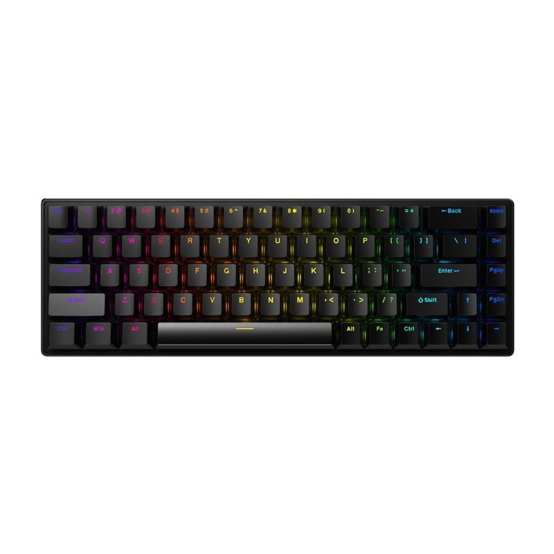 68-taustiņu mehāniskā tastatūra, ar vadu, RGB apgaismojums, ūdensizturīga, kabelis 1,5 m