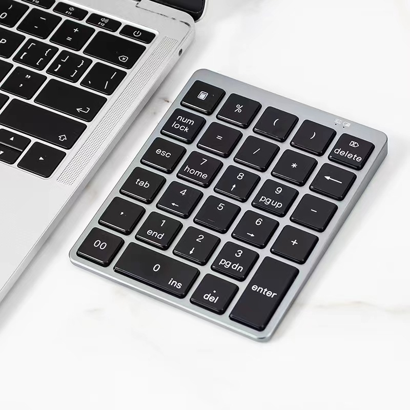 N960 tastatură numeric Bluetooth, ultra-subțire din aliaj de aluminiu, 28 de taste, portabilă, fără iluminare
