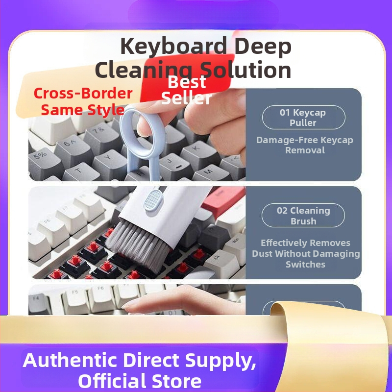 Kit de îndepărtare a cheilor de tastatură cu unealtă Seven-in-One pentru keypad numeric (puller de taste și set de curățare) - Tip: Numeric keypad; Tip ax: Numeric keypad; Iluminare: Fără