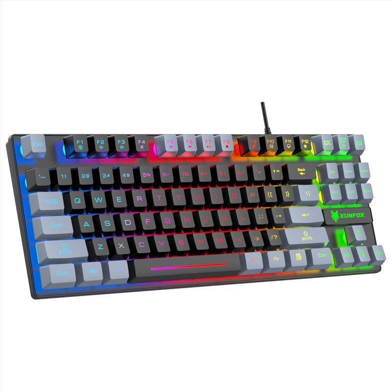 Tastatură pentru jocuri, 87 taste, USB cablat, Crater Architecture, rezistentă la apă, iluminare mixtă