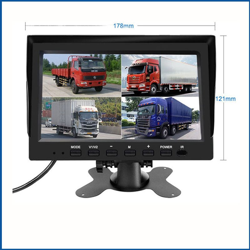 Monitor LCD montat pe vehicul, 4 canale, AHD, cu cameră de mers înapoi pentru camioane și autobuze