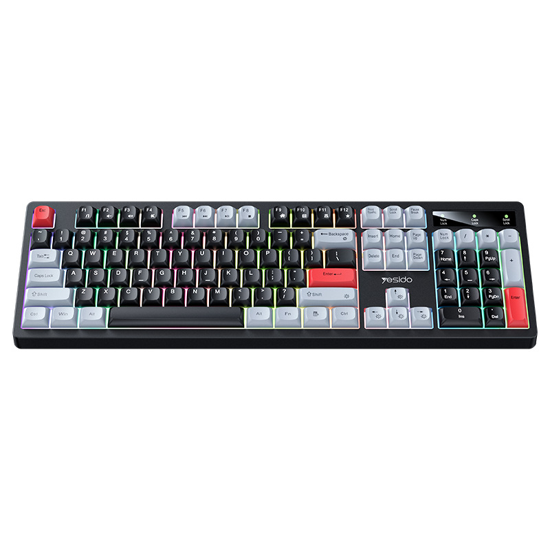 Yesido žična gaming tipkovnica, 104 tipke, RGB osvjetljenje, vodootporna, univerzalna kompatibilnost