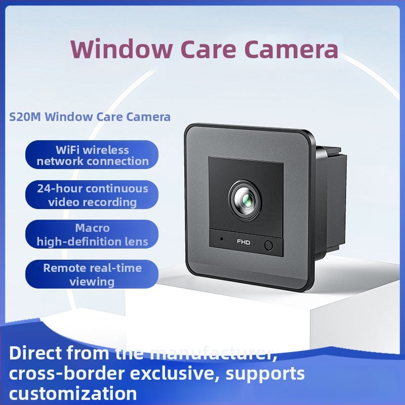 Cameră wireless cu Wi-Fi pentru monitorizare macro a animalelor de companie – vedere nocturnă până la 10 m, iluminare minimă 0.001 lux, detecție mișcare PIR, temperatură de operare -10 până la 50 °C