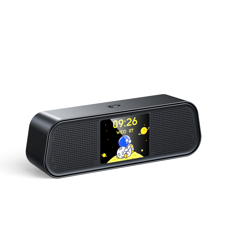 DE413Pro Bluetooth zvučnik s kolor zaslonom, dodirnim upravljanjem, AI prijevodom, prijenosnim bežičnim stolnim subwooferom — Bluetooth 5.3, 2x15W, 100 Hz–20 kHz, SNR ≥75 dB, ugrađena baterija 1000–1200 mAh
