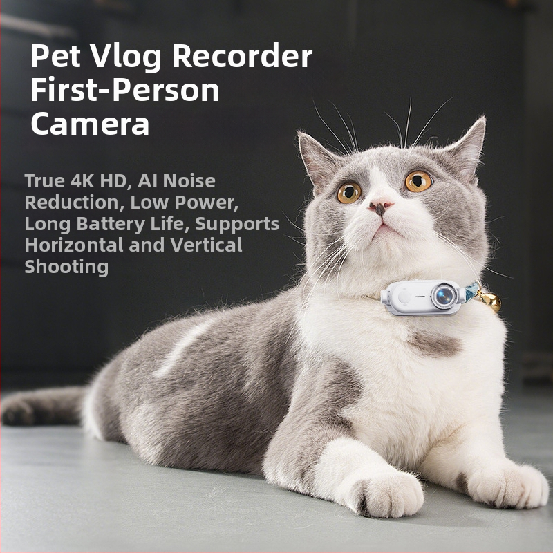 Go9 4K gyvūnų kamera su stabilizavimu, kaklo laikiklis, pirmojo asmens perspektyva, 20 MP jutiklis, 2 valandų baterija