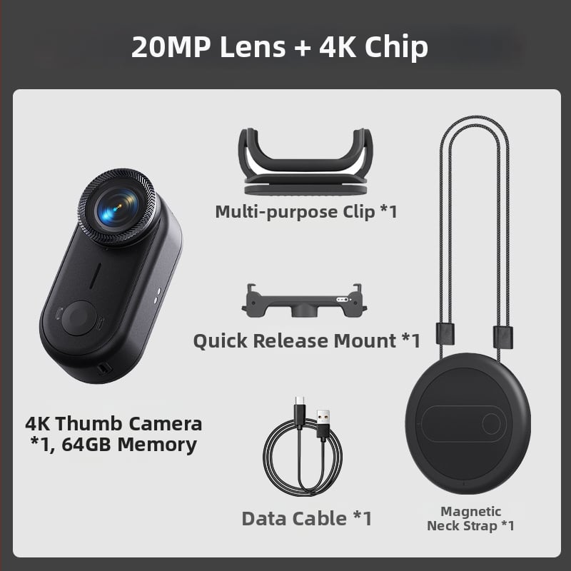 Go9 4K gyvūnų kamera su stabilizavimu, kaklo laikiklis, pirmojo asmens perspektyva, 20 MP jutiklis, 2 valandų baterija