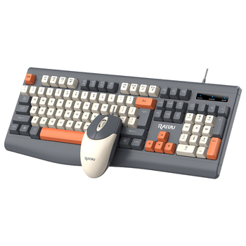 RAIKU R903 Set tastatură și mouse cu cablu – tastatură USB și mouse USB, cablu de 1,4 m