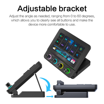 N4Pro Stream Dock vizualna tipkovnica s knobom i touchbarom, žičana, 10 tipki, silikonsko tijelo, kabel 1.5 m, mono pozadinsko osvjetljenje, podržava prilagodbu