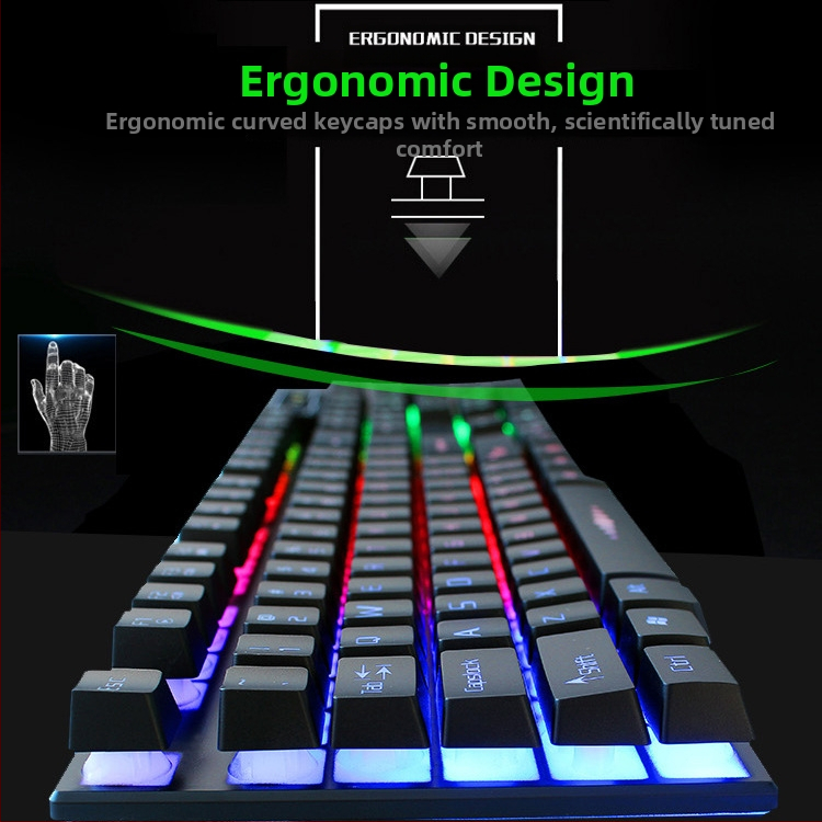 Set herného klávesnice a myši K9 s optickým senzorom 1000 DPI, USB káblová klávesnica a myš, ergonomický dizajn