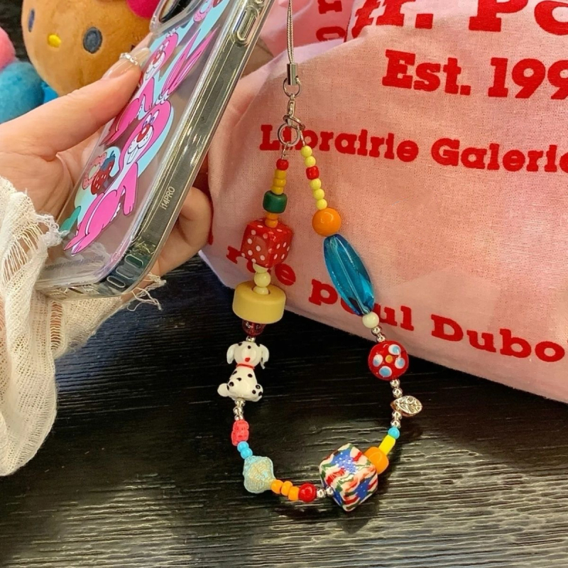 Lančić za telefon od smole, ručna izrada, unisex, PVC užeta i metalna kopča