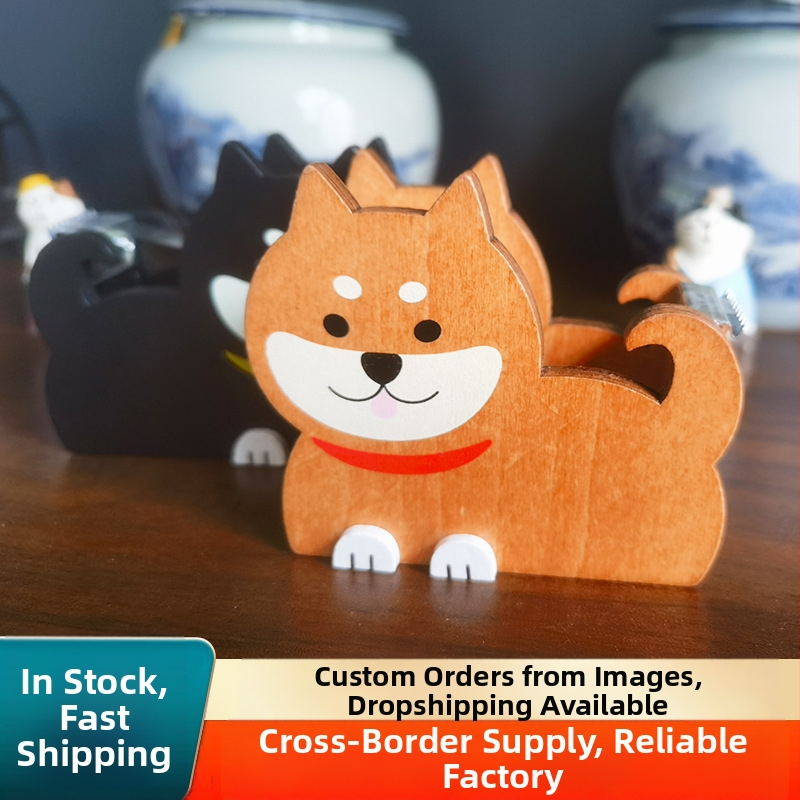 Koka lentes dispenseris ar Šiba Inu motīvu – galda dekors biroja fotogrāfijām, 54 g