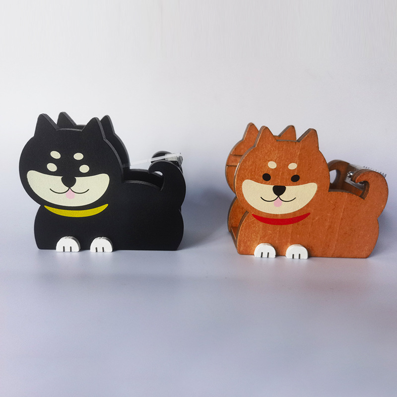 Ξύλινος διανομέας ταινιών με σχέδιο Σίμπα Ινού – καλλιτεχνικό διακοσμητικό γραφείου, 54 g