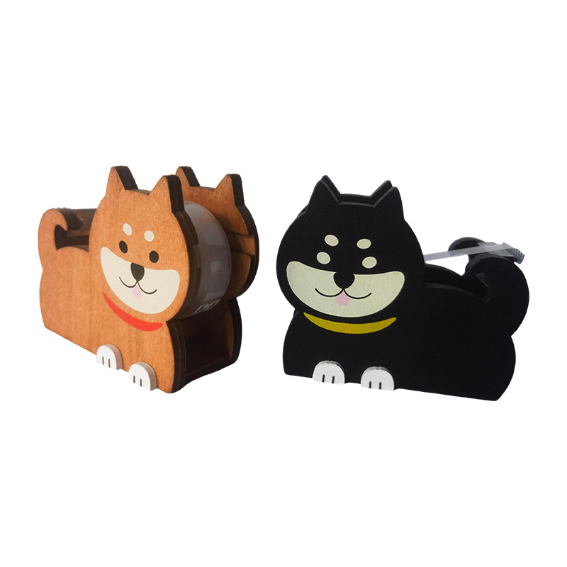 Ξύλινος διανομέας ταινιών με σχέδιο Σίμπα Ινού – καλλιτεχνικό διακοσμητικό γραφείου, 54 g