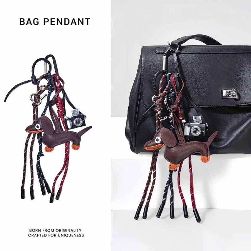 Kljucni privjesak u obliku jazavčara, užad, miješani materijali, individualno pakirano