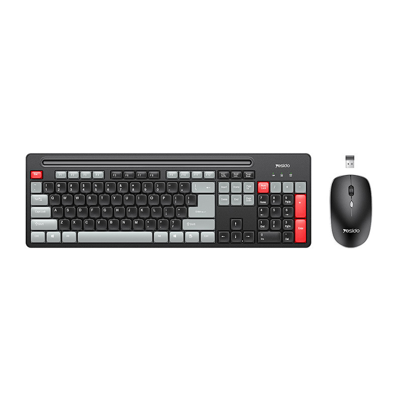Yesido Kb43 Bežični set tipkovnice i miša — USB tipkovnica, 2.4G miš, DPI 800/1000/1600, ergonomski dizajn