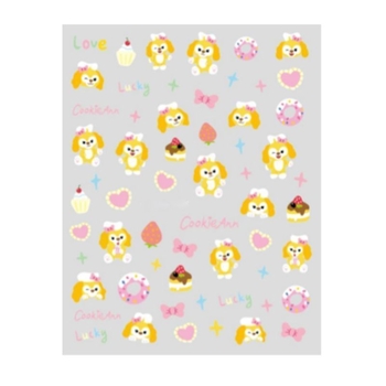 Комплект маникюрни стикери – сладко кученце в анимационен стил с 3D релеф за DIY маникюр