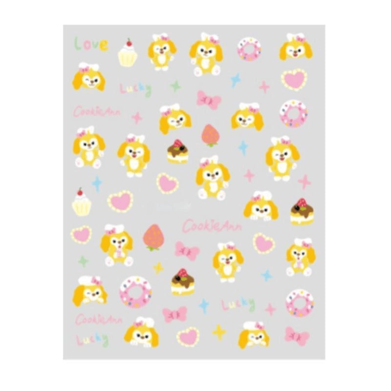 Комплект маникюрни стикери – сладко кученце в анимационен стил с 3D релеф за DIY маникюр