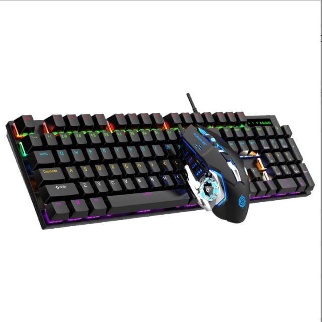 Viper KM600 žični USB set tipkovnice i miša s RGB pozadinskim osvjetljenjem, 1000dpi optički senzor, ergonomski i vodootporan, kabel duljine 1,5 m