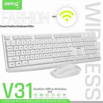 Deyilong V31 Bezdrôtový set klávesnice a myši pre stolný počítač a notebook, 2.4G