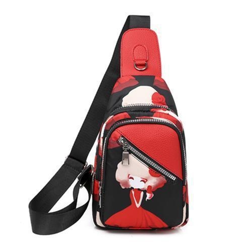 Norvanna Ženska crossbody torba – ulični stil, vodootporan Oxford materijal, najlonska podstava, zatvaranje zipom, etnički print