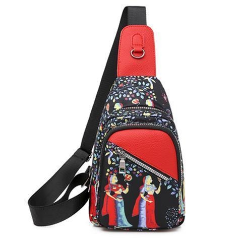 Norvanna Ženska crossbody torba – ulični stil, vodootporan Oxford materijal, najlonska podstava, zatvaranje zipom, etnički print