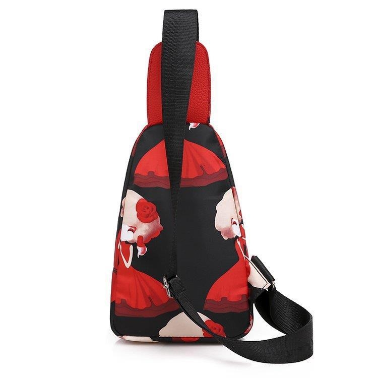 Norvanna Ženska crossbody torba – ulični stil, vodootporan Oxford materijal, najlonska podstava, zatvaranje zipom, etnički print