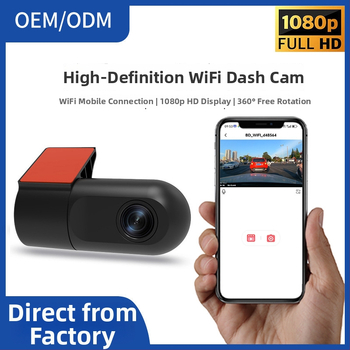 WiFi palubná kamera do auta s pripojením na mobilnú aplikáciu, USB inštalácia, 1080p, 140° široký uhol, uchytenie na čelné sklo