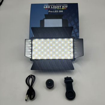 U300 Lumină de fill pentru fotografie, baterie încorporată – panou portabil pentru desktop