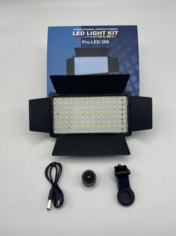 U300 Lumină de fill pentru fotografie, baterie încorporată – panou portabil pentru desktop