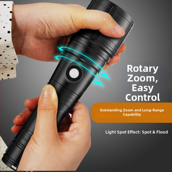SKYWOODS niršanas lukturs, 3000 lumeni, zoom, uzlādējams, korpuss no alumīnija sakausējuma