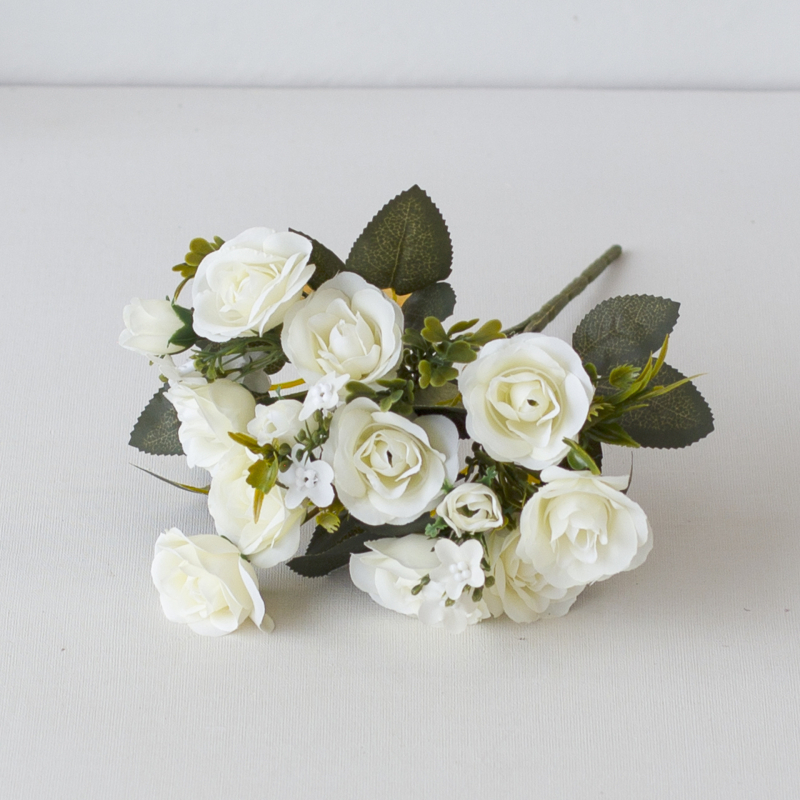 Изкуствен букет рози на ръка за сватби и домашен декор (Марка: HNA; Материал: Копринени цветя; Вид: Роза; Приложение: сватби, открити фотосесии, домашен декор)