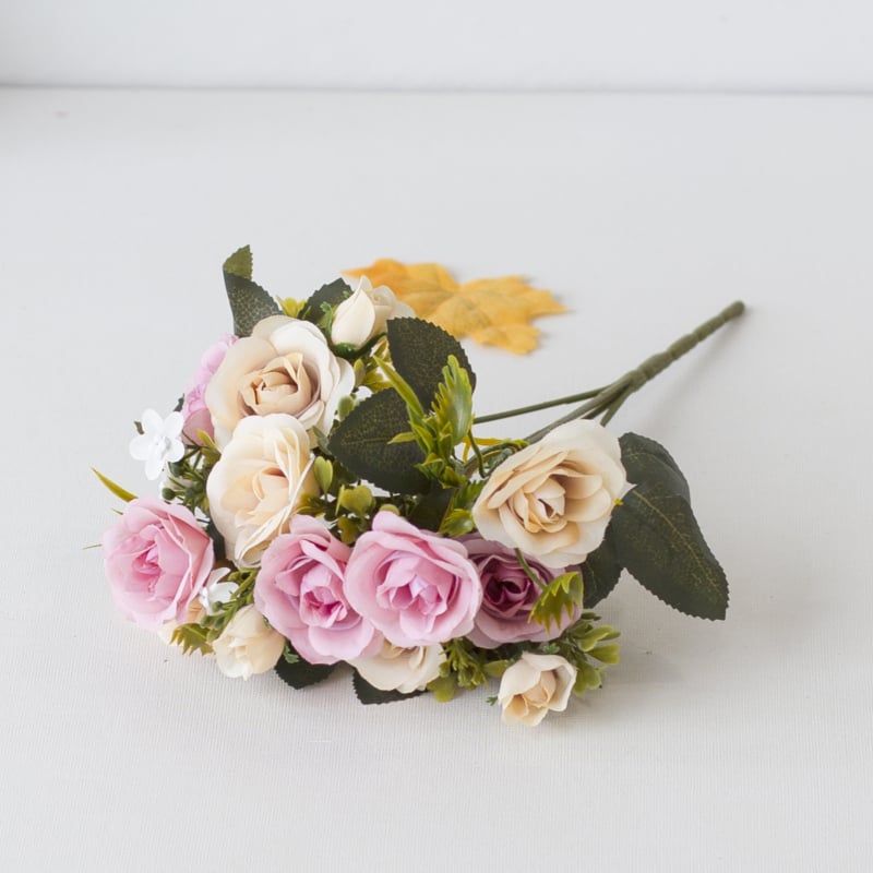 Изкуствен букет рози на ръка за сватби и домашен декор (Марка: HNA; Материал: Копринени цветя; Вид: Роза; Приложение: сватби, открити фотосесии, домашен декор)