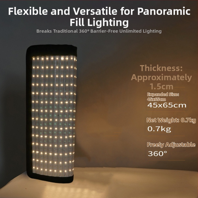 LED pružné svetlo pre živé vysielanie a fotografovanie — 101–150W, 220V, tri teploty farieb, model Roll Cloth Lamp