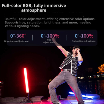 Inkee GCA30C RGB LED svetlo na doplnenie fotografií – prenášateľné ručné svetlo pre vonkajšie snímanie a živé vysielanie (10–50W, vstavaná batéria)