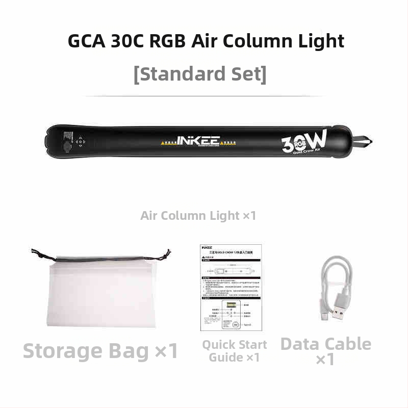 Inkee GCA30C RGB LED svetlo na doplnenie fotografií – prenášateľné ručné svetlo pre vonkajšie snímanie a živé vysielanie (10–50W, vstavaná batéria)