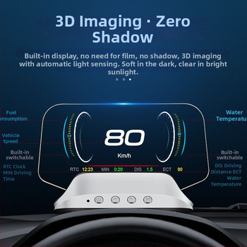 Afișaj HUD multifuncțional pentru mașină cu navigație, OBD, proiecție HD, compatibilitate universală